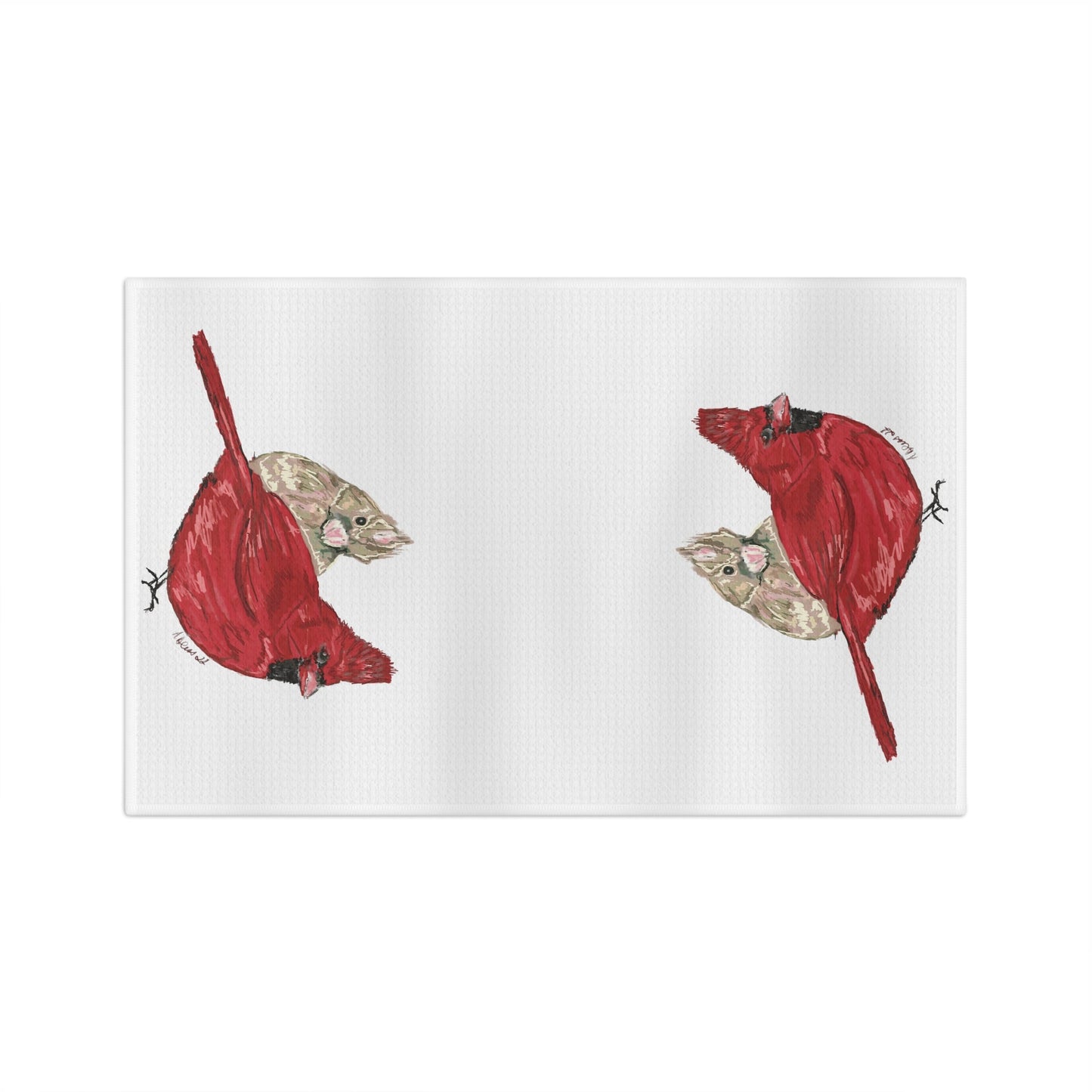 Cardinal Pair Microfiber Waffle Towel - Blue Cava