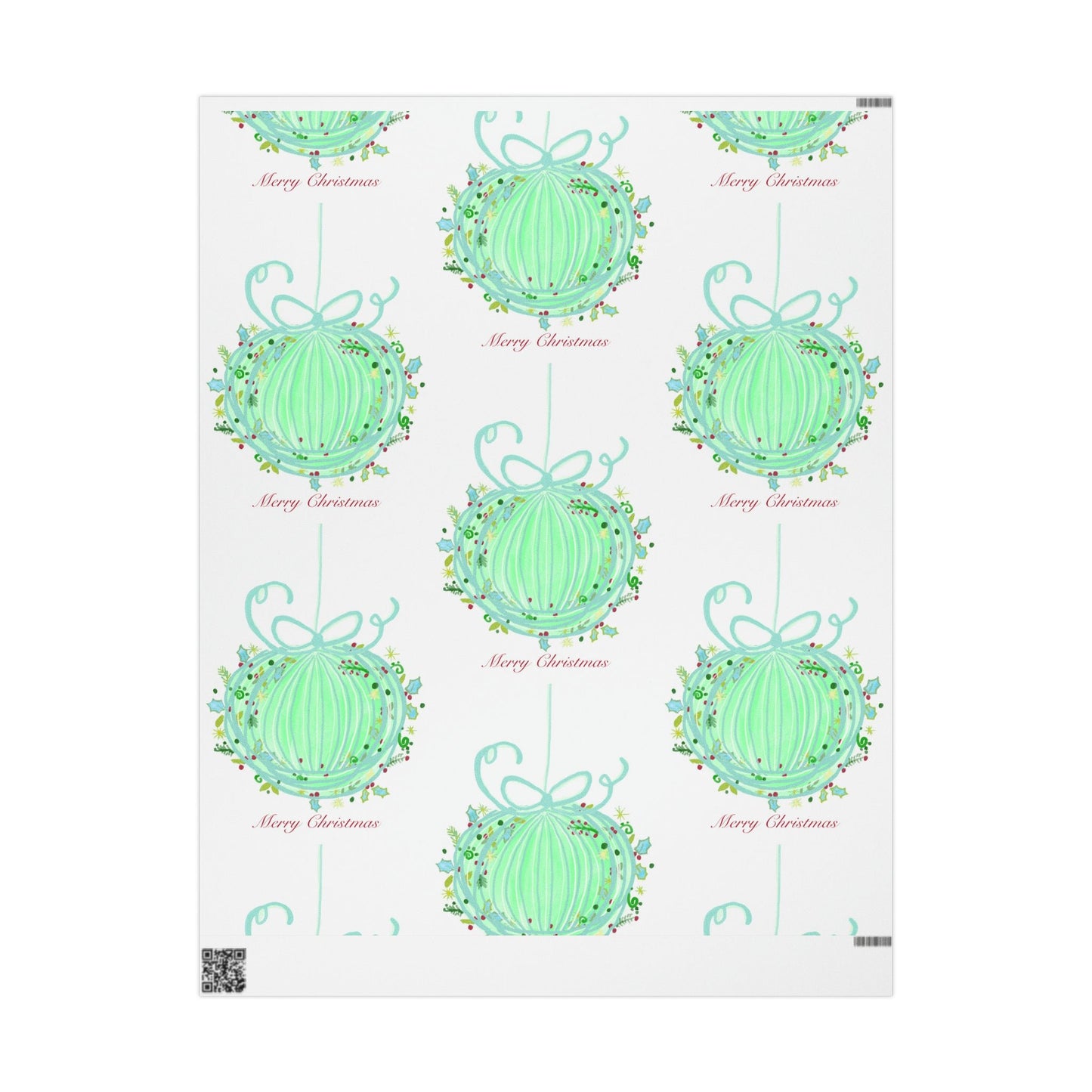 Christmas ball Wrapping Papers - Blue Cava
