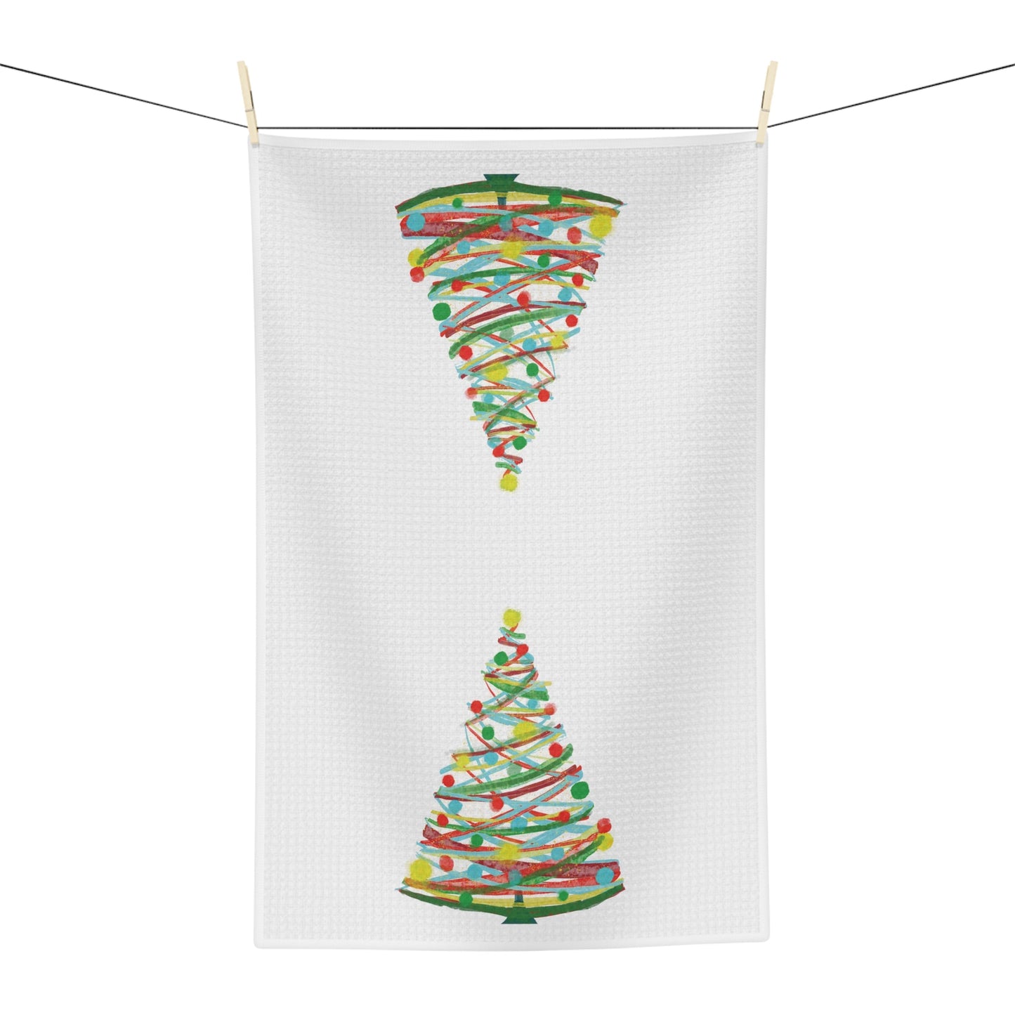Christmas Tree Microfiber Tea Towel - Blue Cava