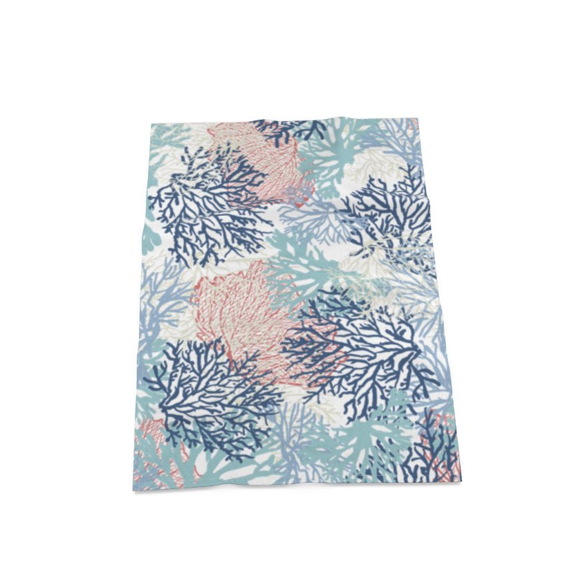Coral Linen Towel - Blue Cava