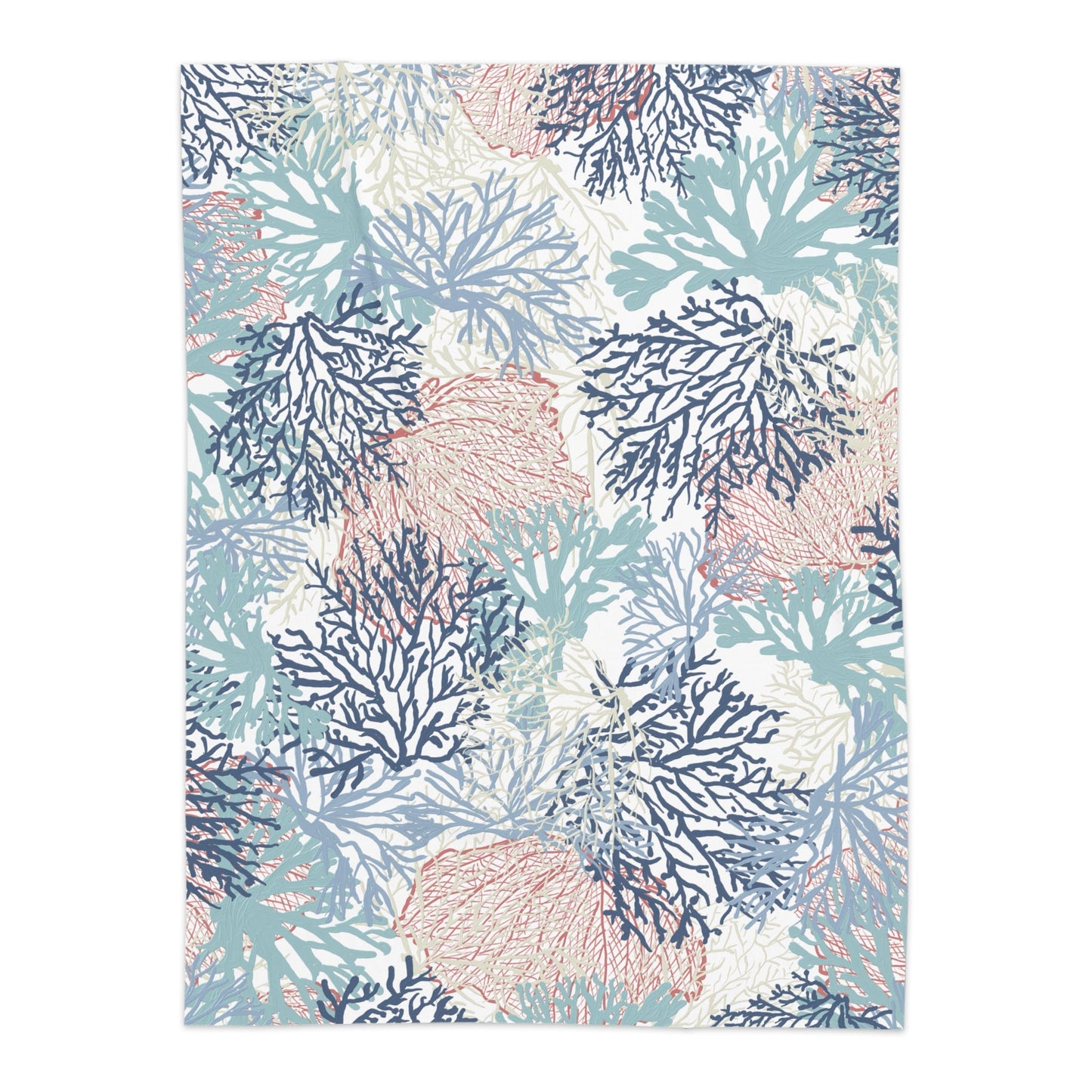Coral Sherpa Blanket - Blue Cava
