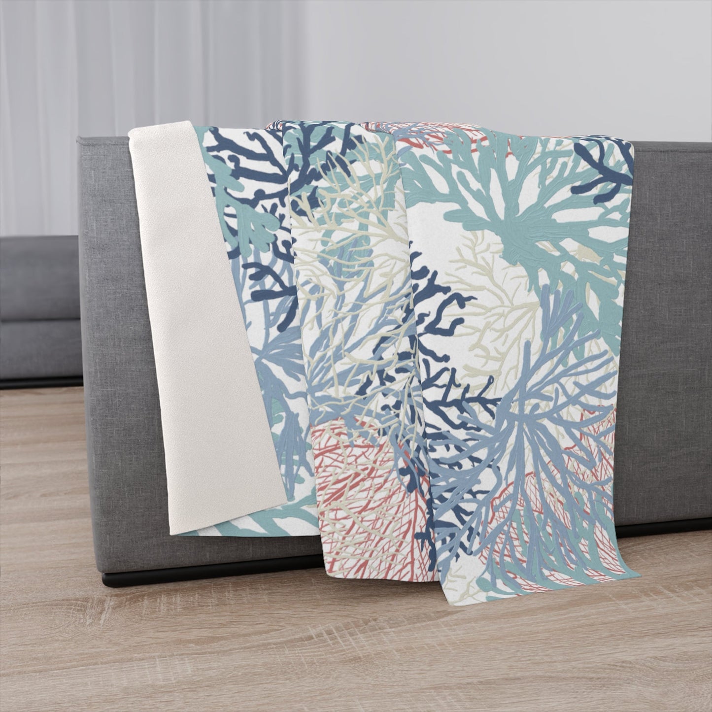 Coral Sherpa Blanket - Blue Cava