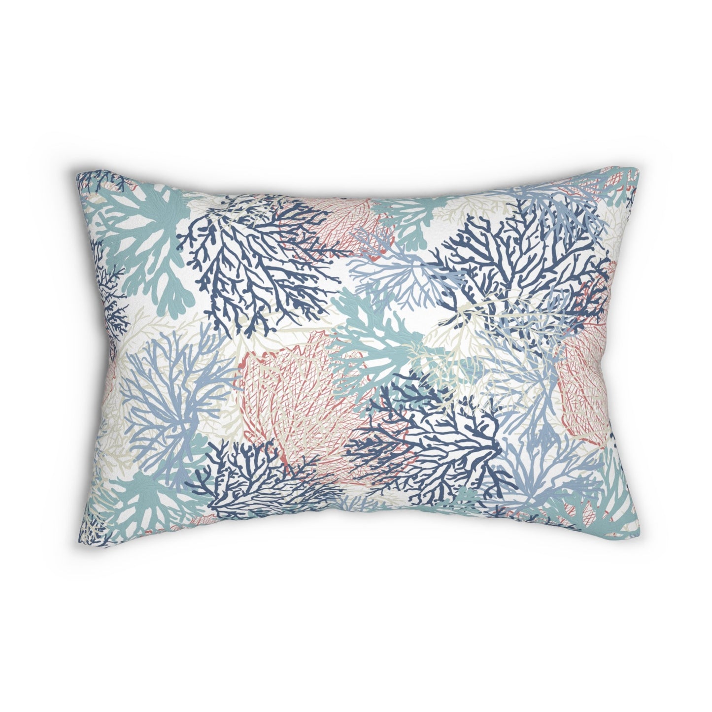 Coral Spun Polyester Lumbar Pillow - Blue Cava