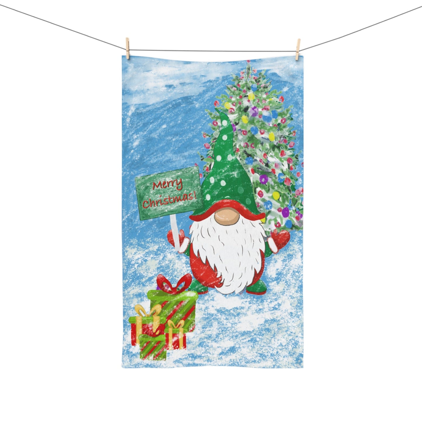 Cringle Christmas Towel (Poly/Cotton) - Blue Cava