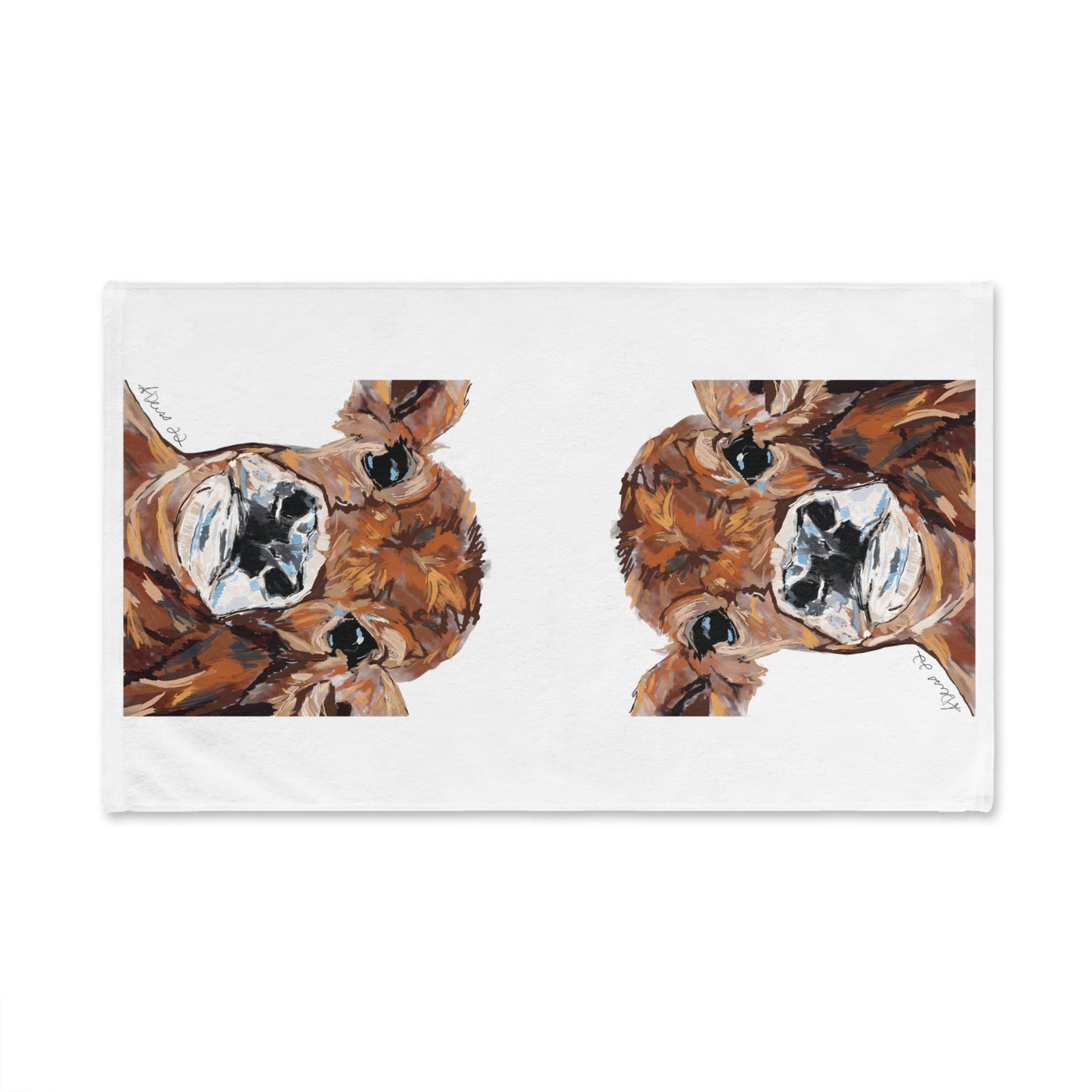“Dirty” Cow Hand Towel (Poly/Cotton) - Blue Cava