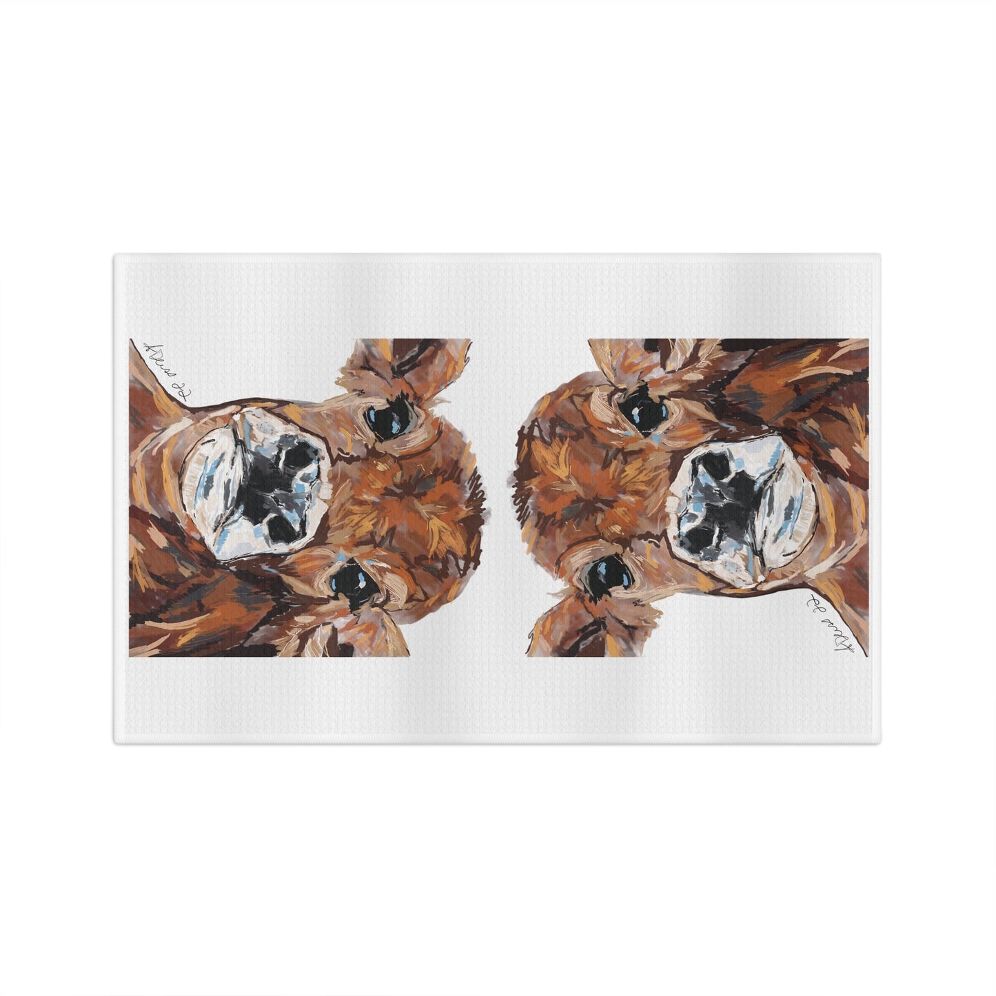 “Dirty” Cow Microfiber Waffle Towel - Blue Cava