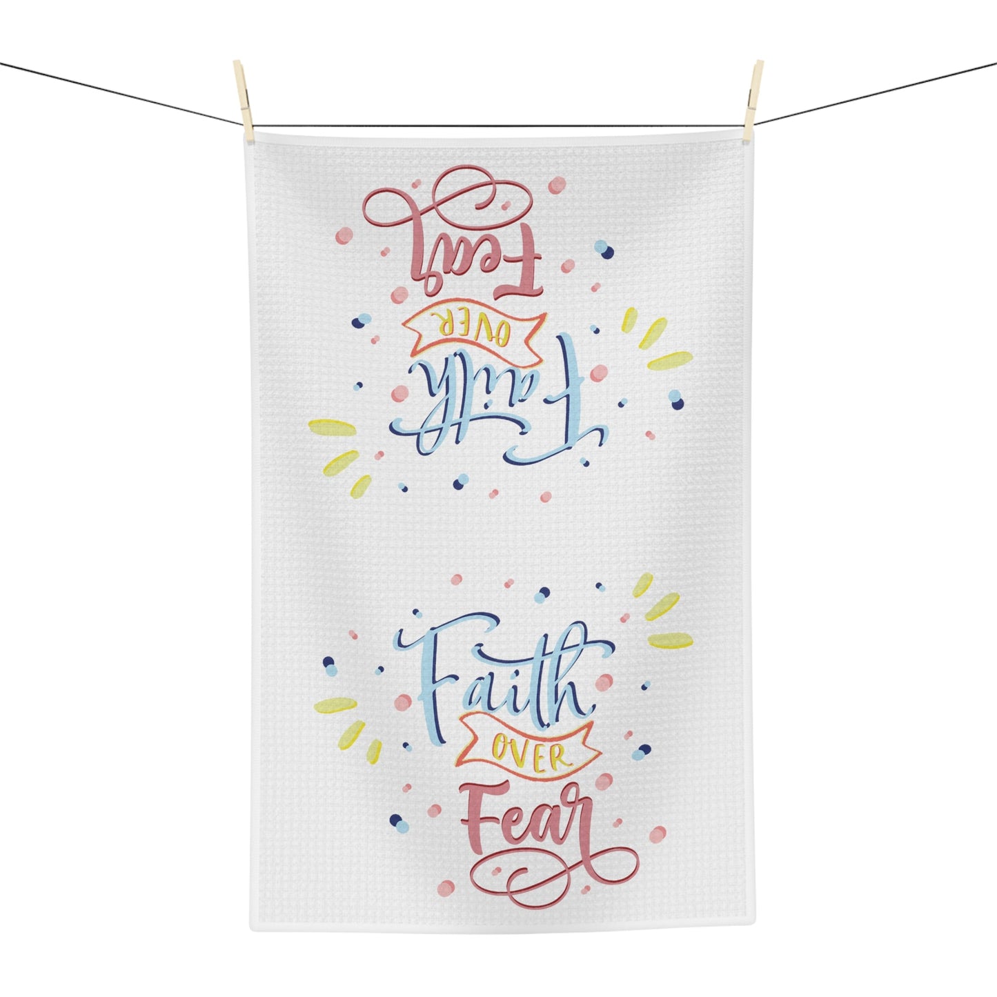 Faith Over Fear Microfiber Waffle Towel - Blue Cava