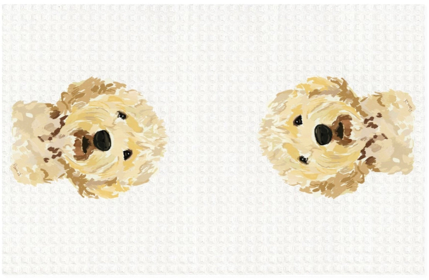GoldenDoodle Microfiber Waffle Towel - Blue Cava