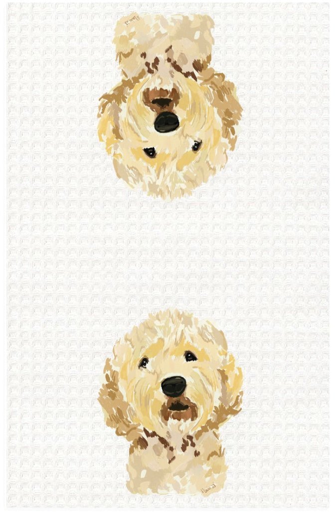 GoldenDoodle Microfiber Waffle Towel - Blue Cava
