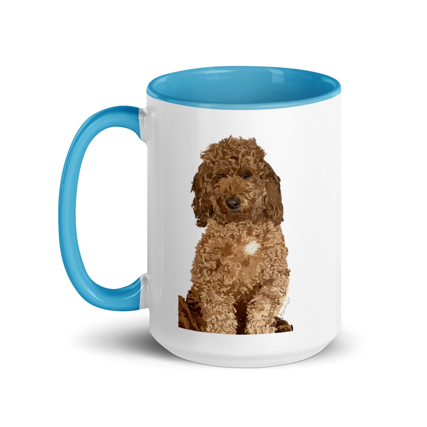 Goldendoodle Two Tone mug 15 oz/ - Blue Cava