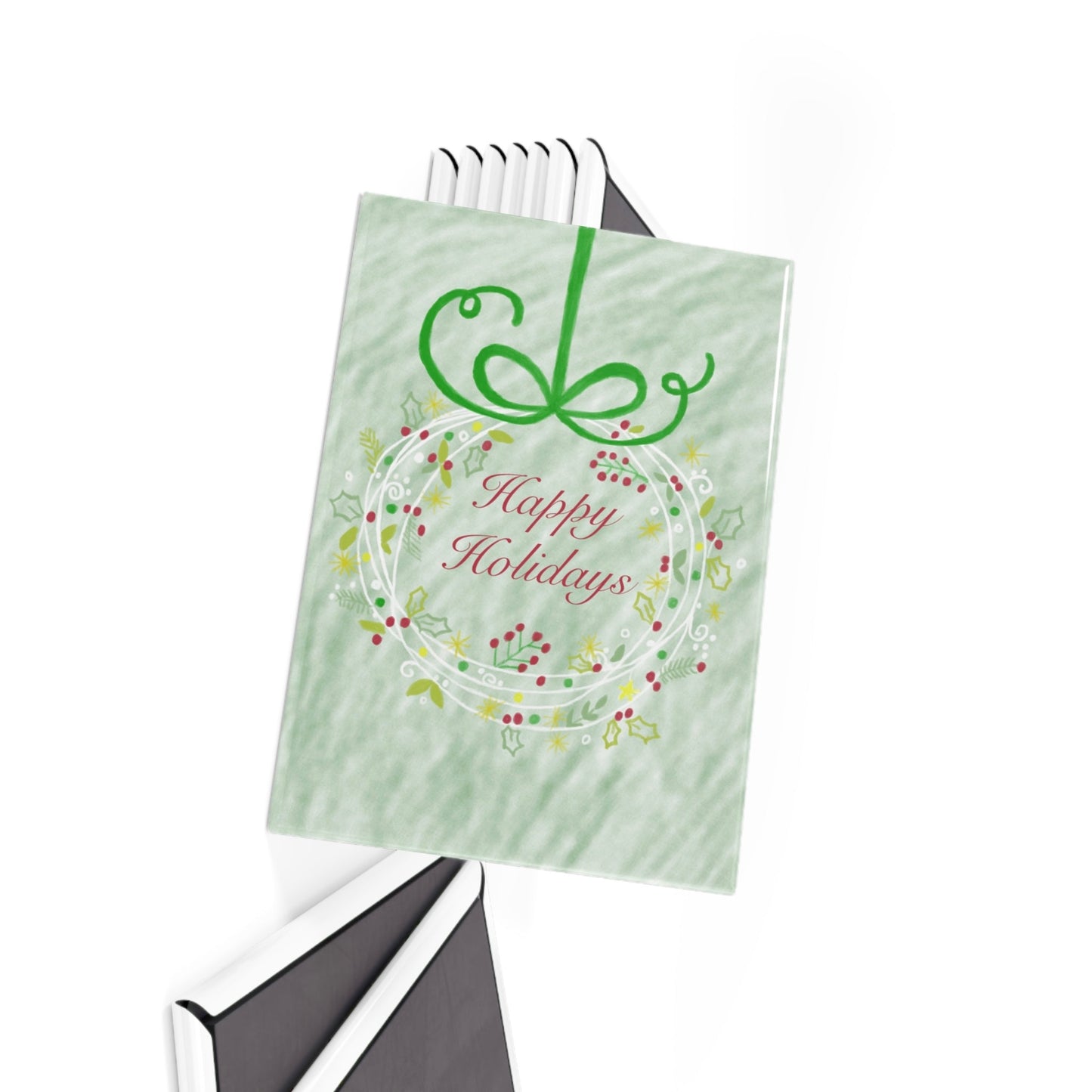 Happy Holidays Magnet, Rectangle (1 & 10 pcs) - Blue Cava