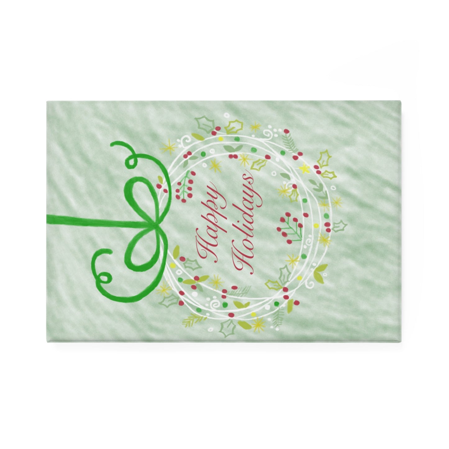 Happy Holidays Magnet, Rectangle (1 & 10 pcs) - Blue Cava