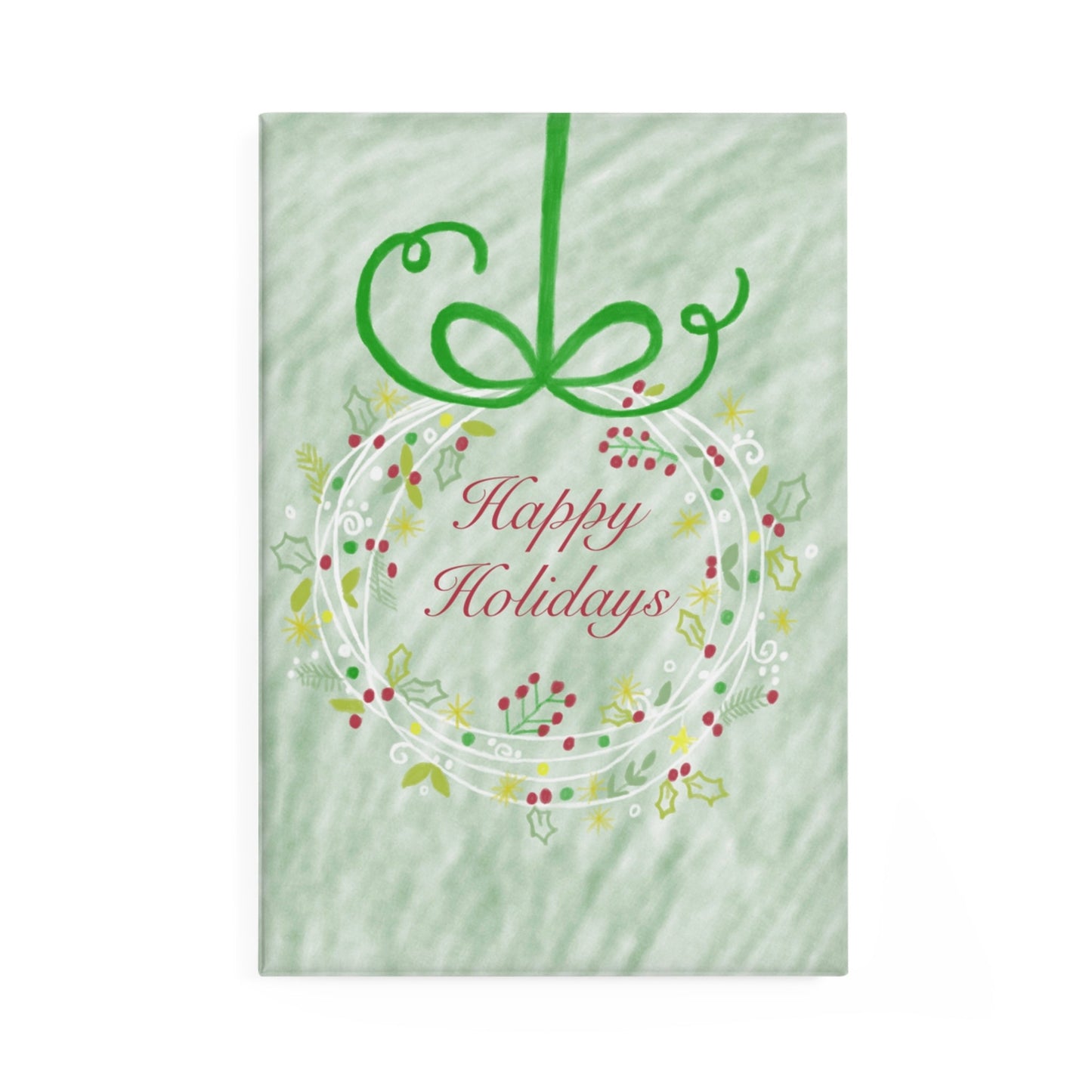 Happy Holidays Magnet, Rectangle (1 & 10 pcs) - Blue Cava
