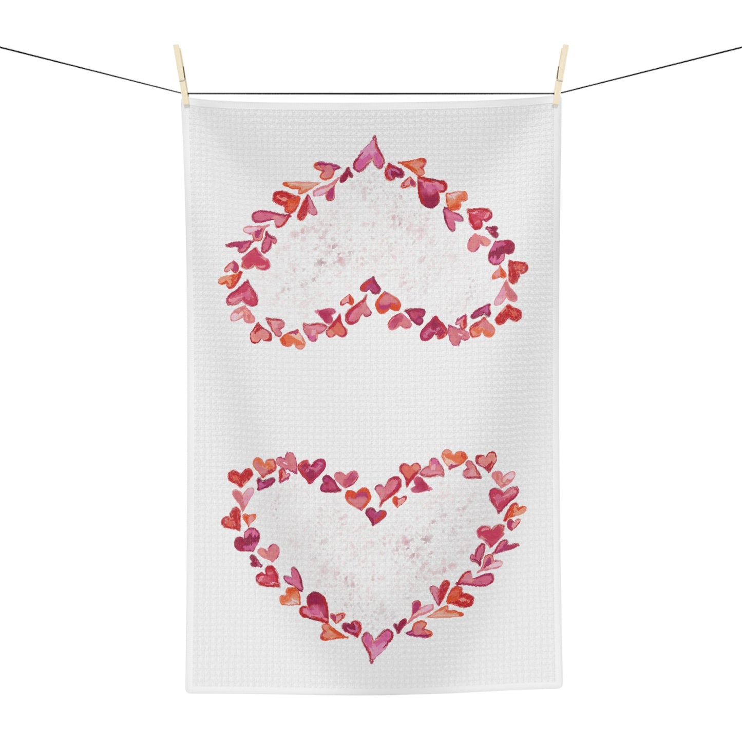 Heart of Hearts Microfiber Tea Towel - Blue Cava