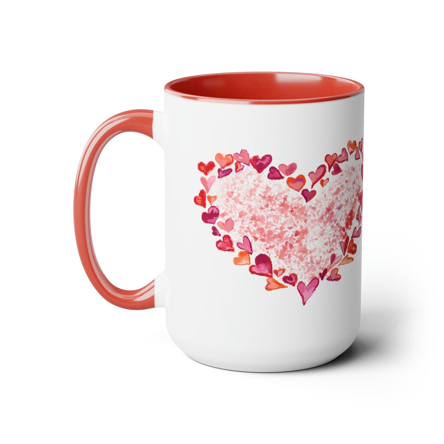 Heart of Hearts Two-Tone Coffee Mugs, 15oz (Two colors) - Blue Cava