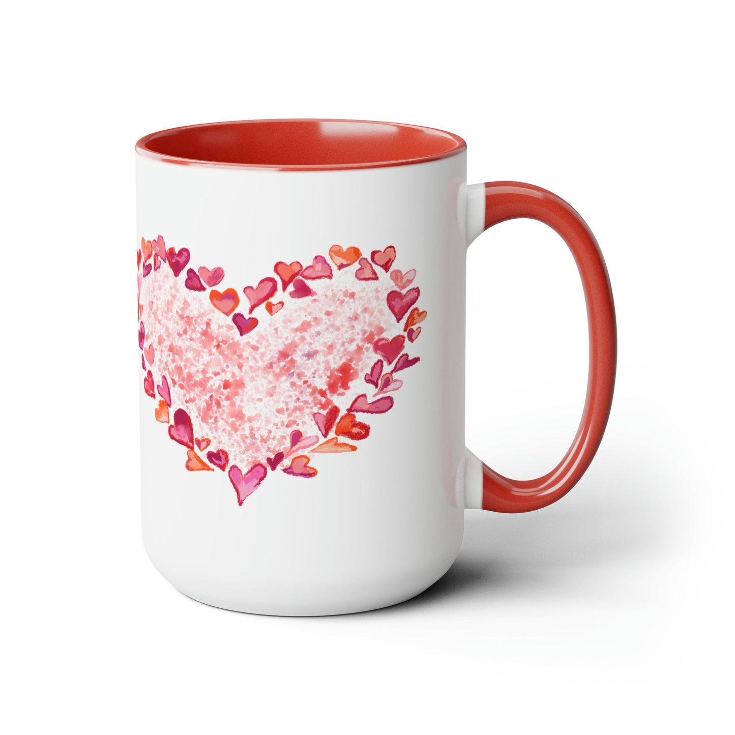 Heart of Hearts Two-Tone Coffee Mugs, 15oz (Two colors) - Blue Cava