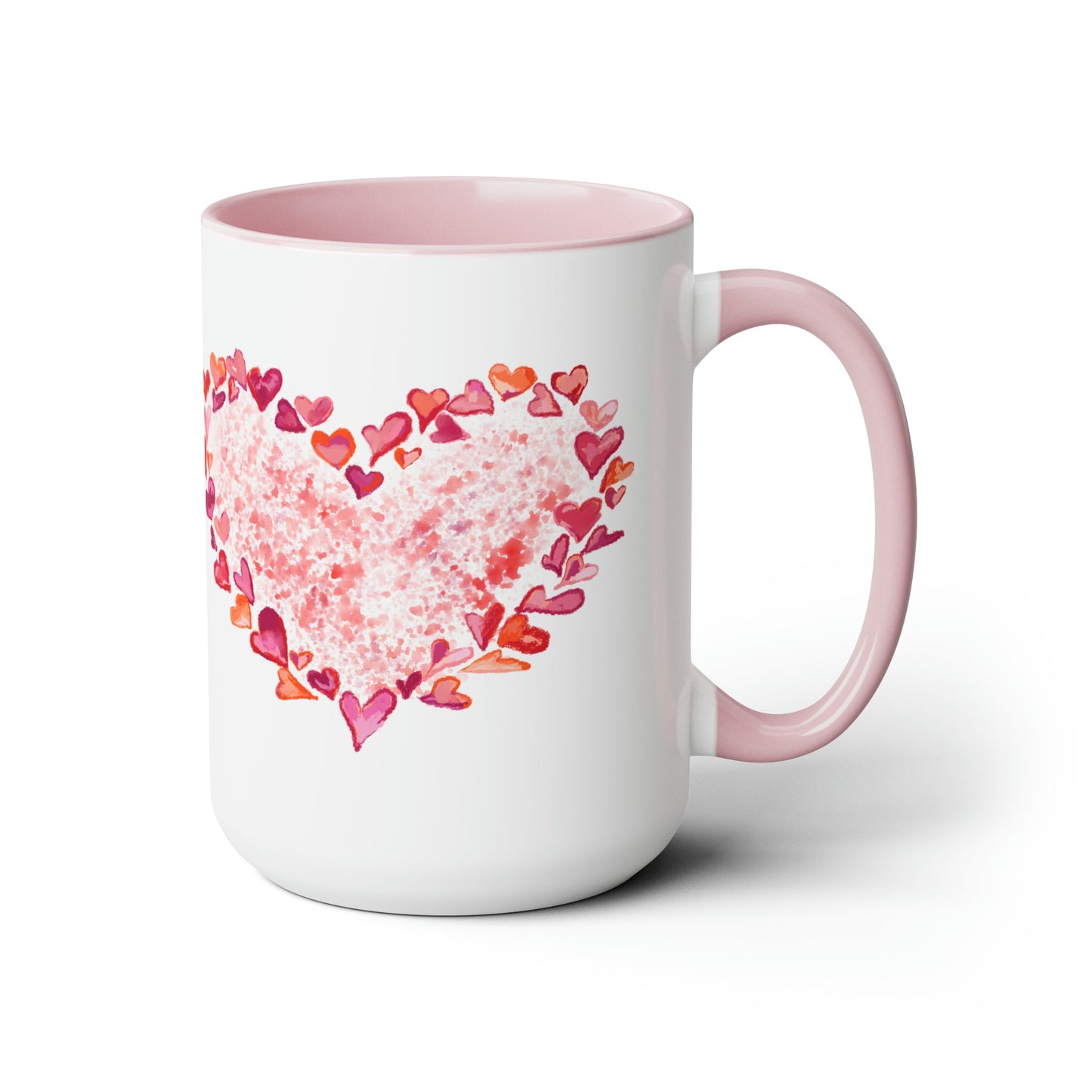 Heart of Hearts Two-Tone Coffee Mugs, 15oz (Two colors) - Blue Cava