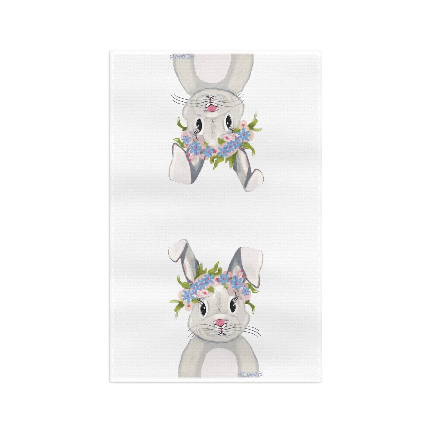 Hops A Lot Bunny Microfiber Waffle Towel - Blue Cava