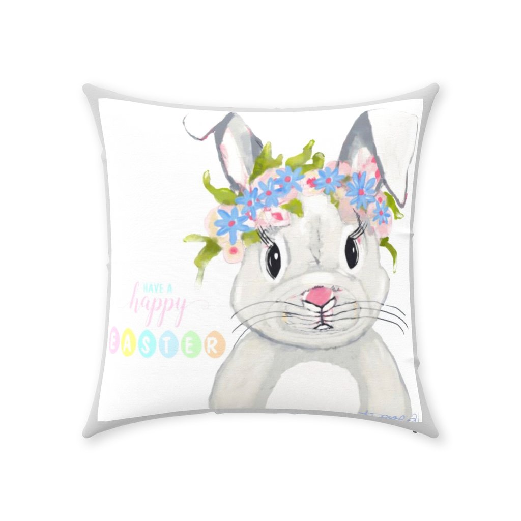 “Hops A Lot” Easter Throw Pillows - Blue Cava