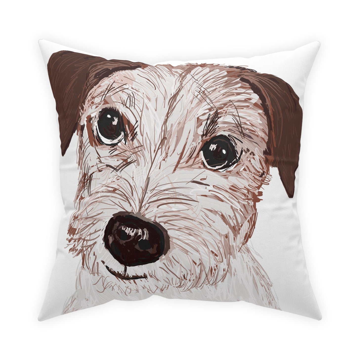 Jack Russell Broadcloth Pillow - Blue Cava