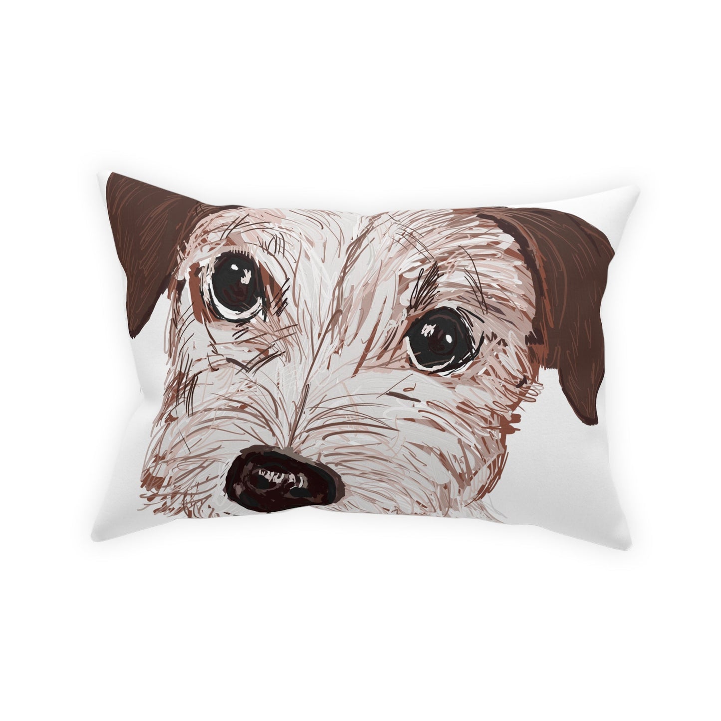 Jack Russell Broadcloth Pillow - Blue Cava