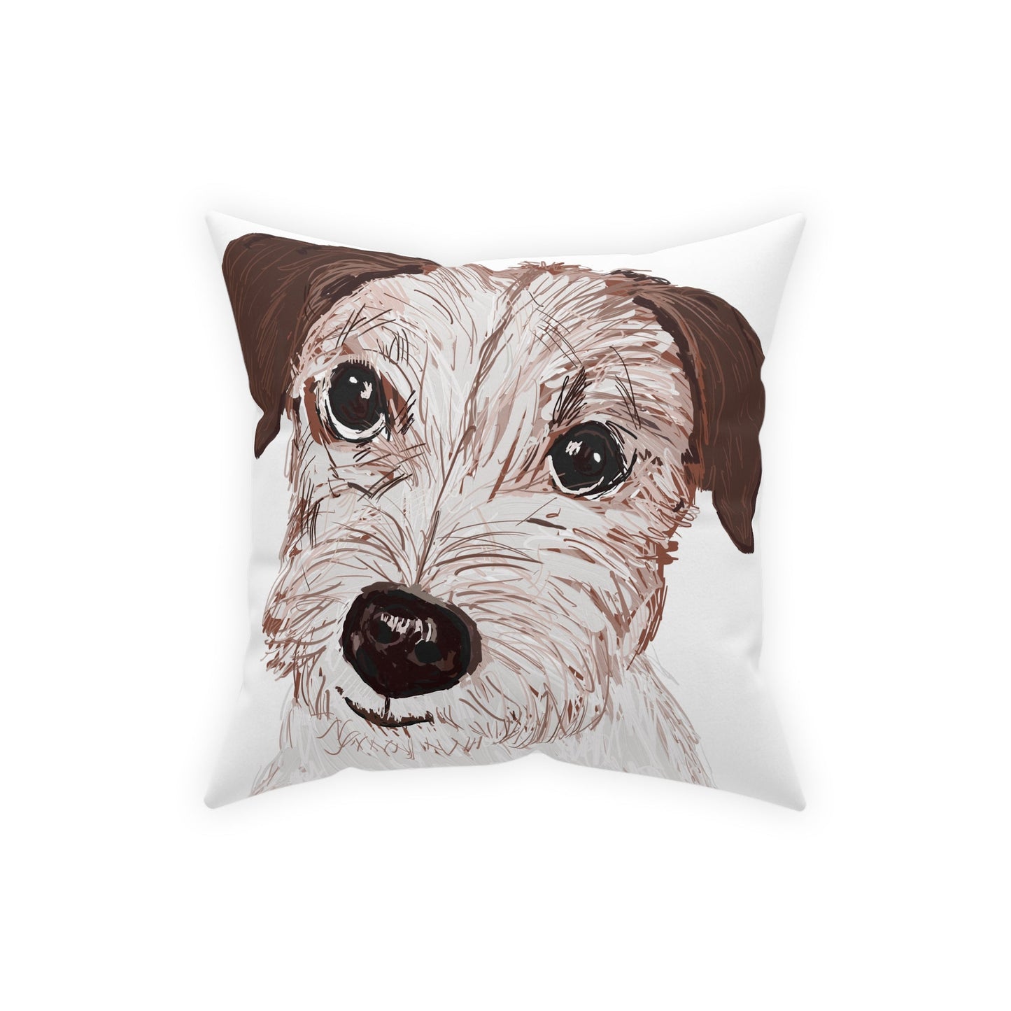 Jack Russell Broadcloth Pillow - Blue Cava