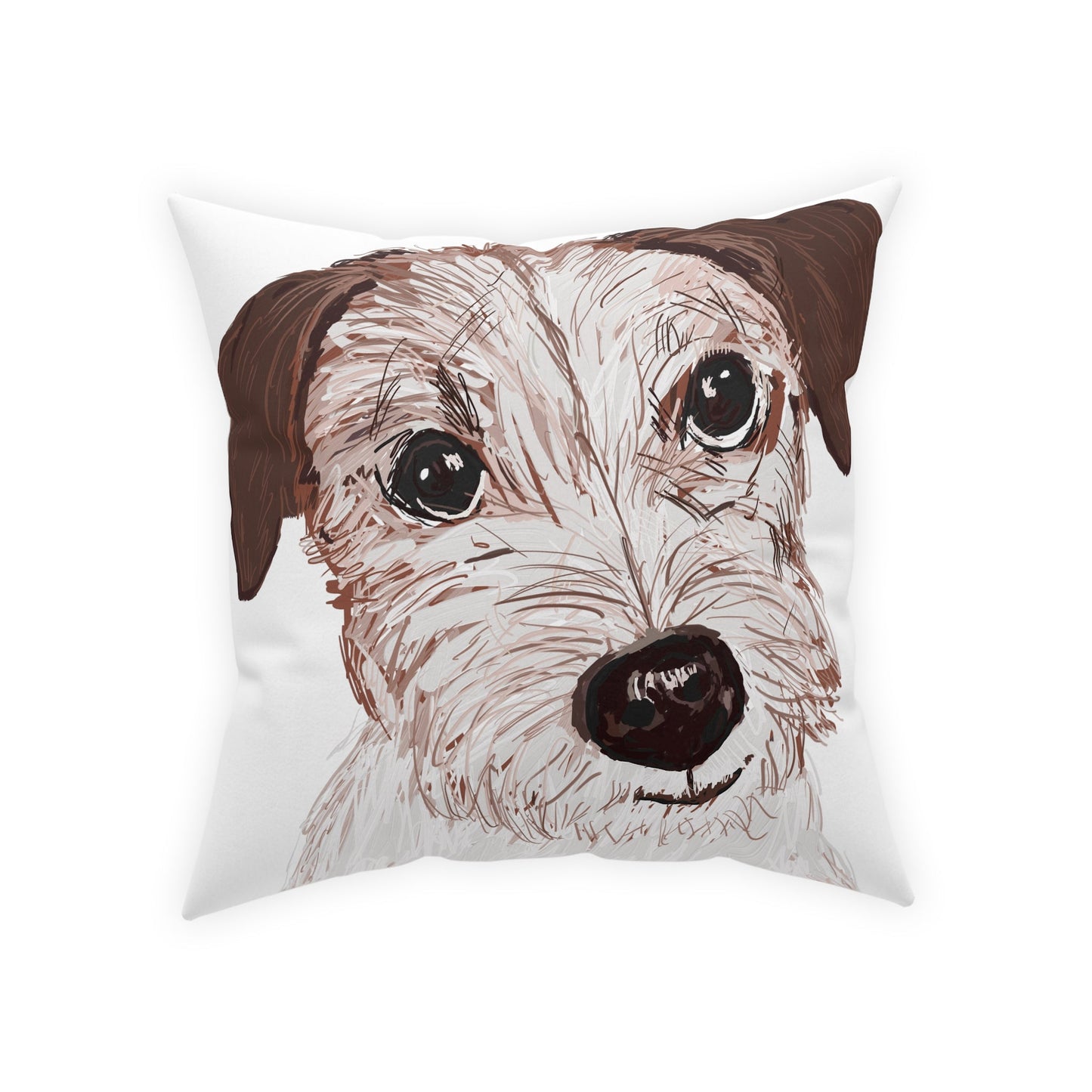 Jack Russell Broadcloth Pillow - Blue Cava