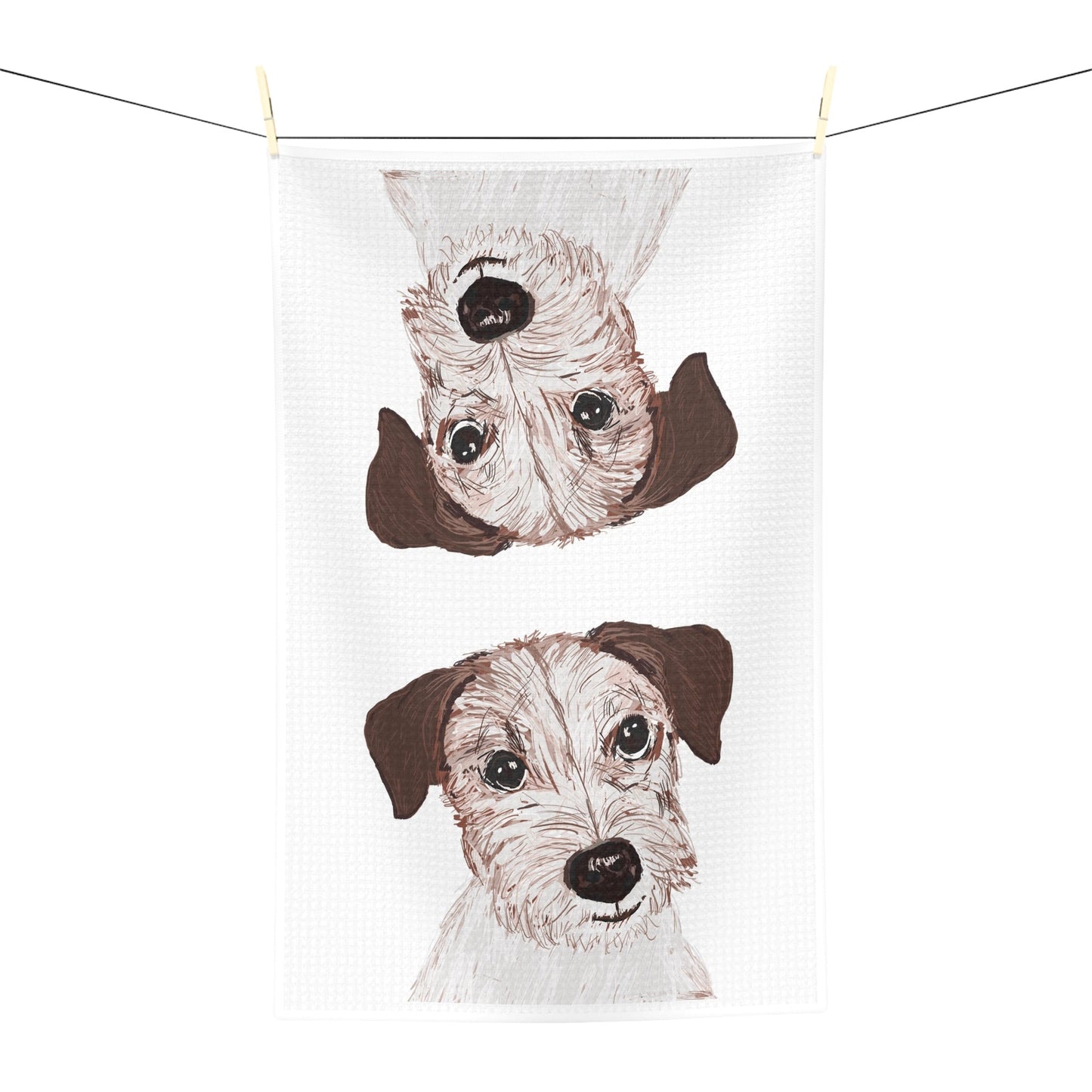Jack Russell Microfiber Waffle Towel - Blue Cava