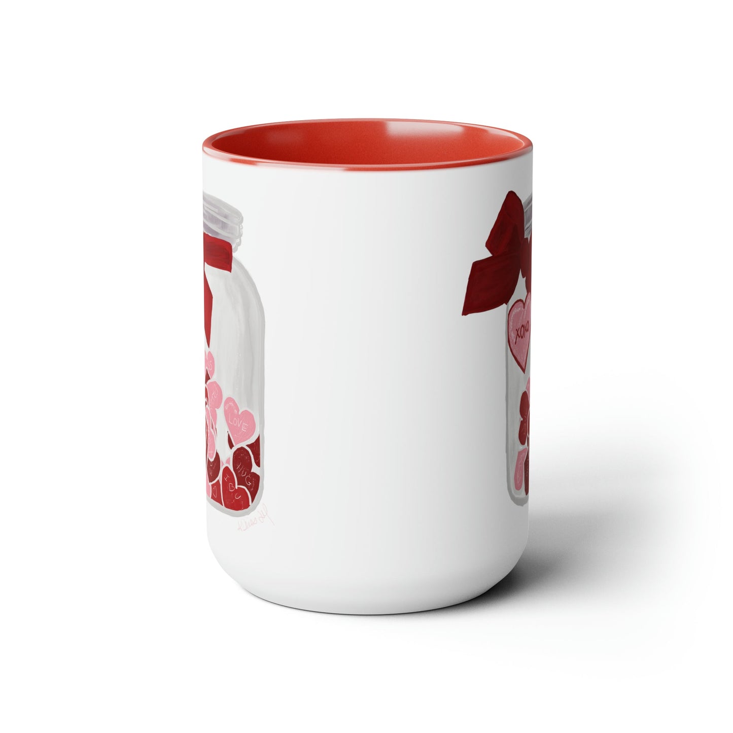 Jar of Hearts Two-Tone Coffee Mugs, 15oz (Multiple colors) - Blue Cava