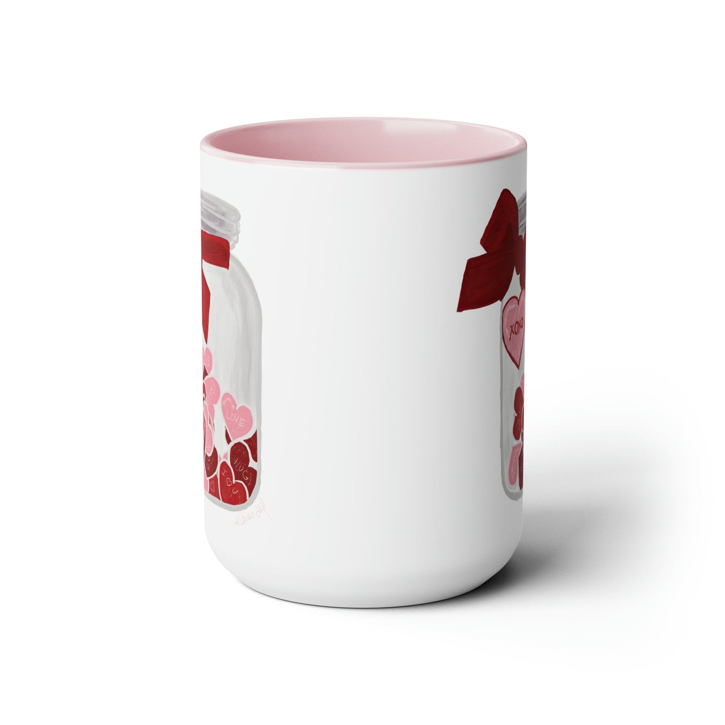 Jar of Hearts Two-Tone Coffee Mugs, 15oz (Multiple colors) - Blue Cava