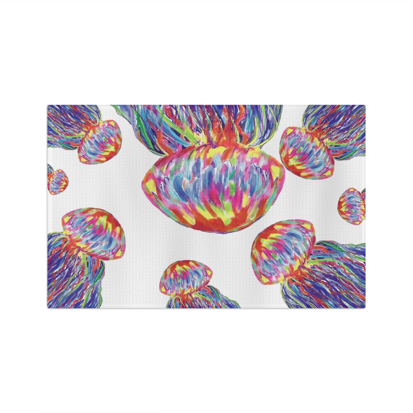 Jellyfishes Microfiber Tea Towel - Blue Cava