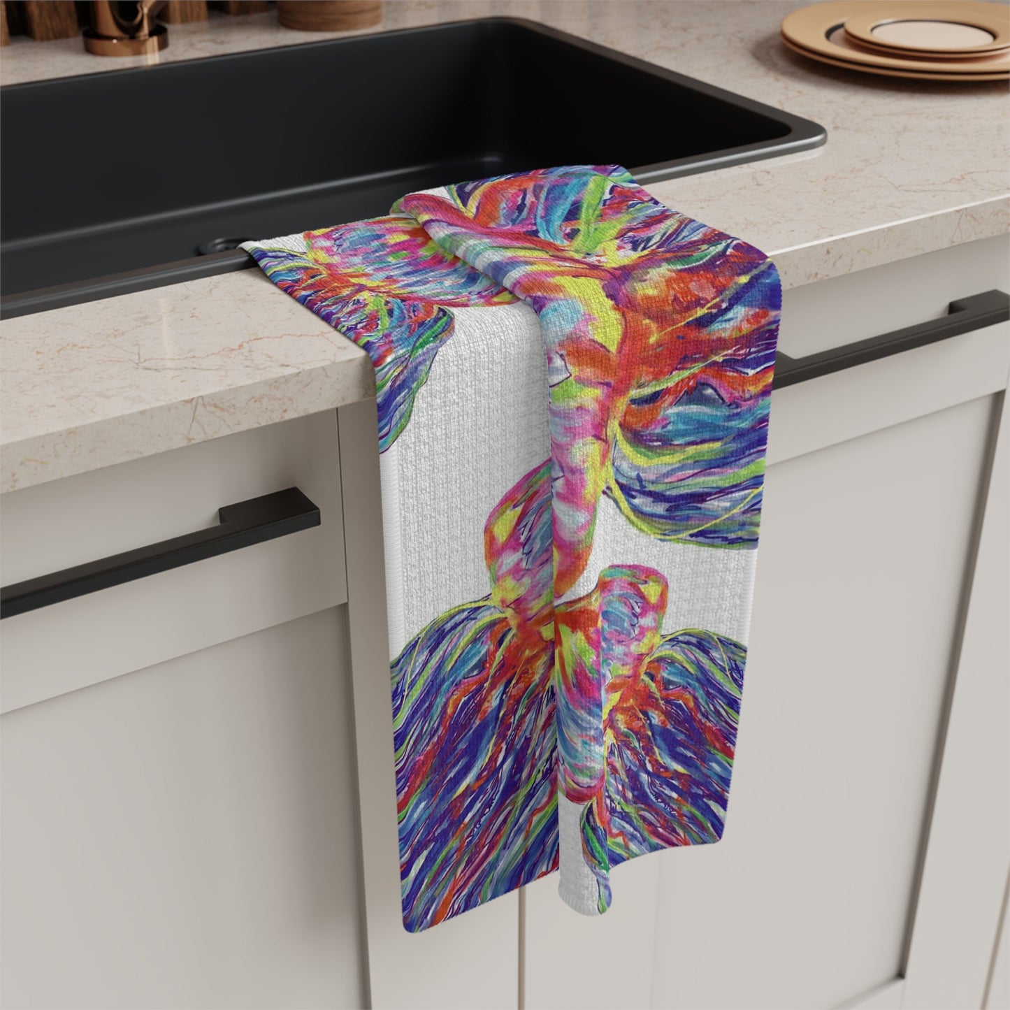 Jellyfishes Microfiber Tea Towel - Blue Cava