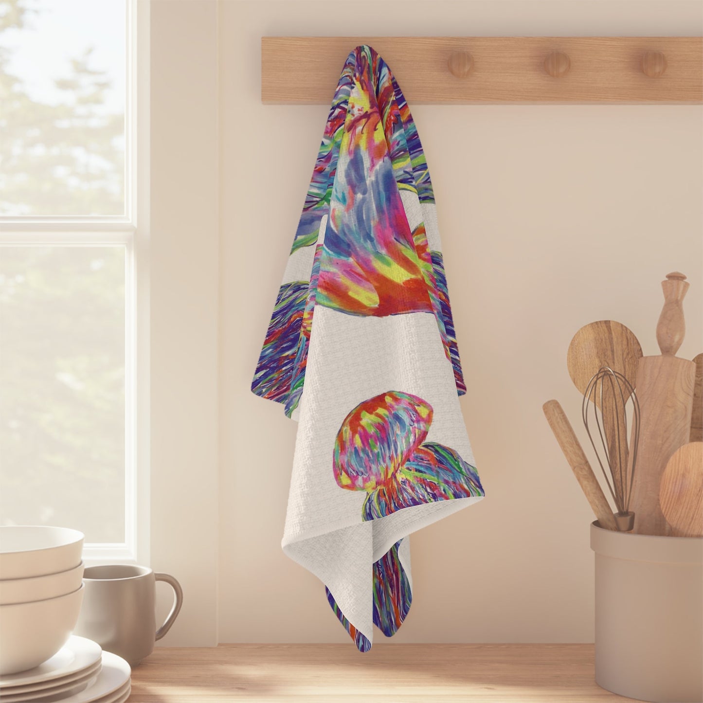 Jellyfishes Microfiber Tea Towel - Blue Cava