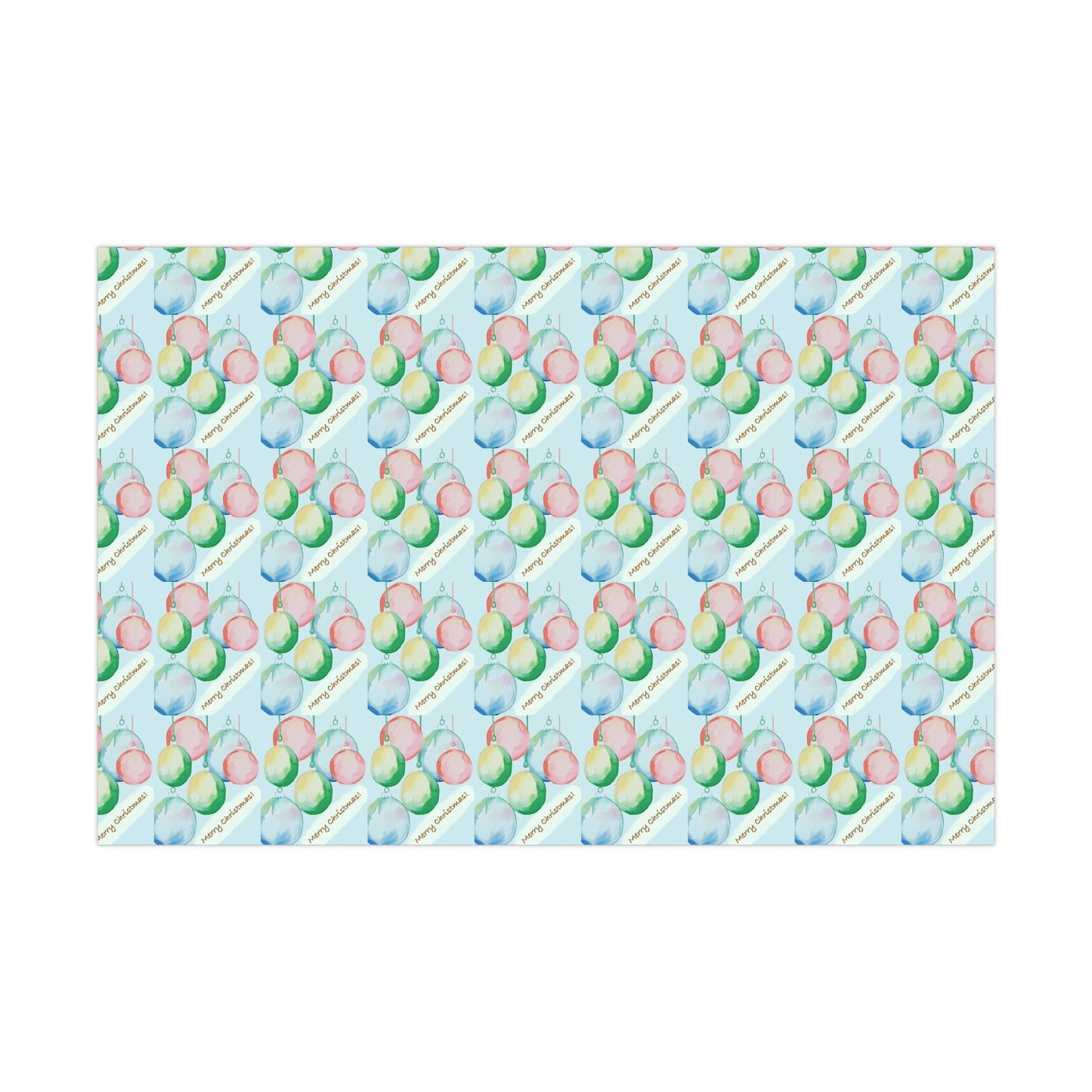 Merry Christmas Balls Gift Wrap Papers - Blue Cava