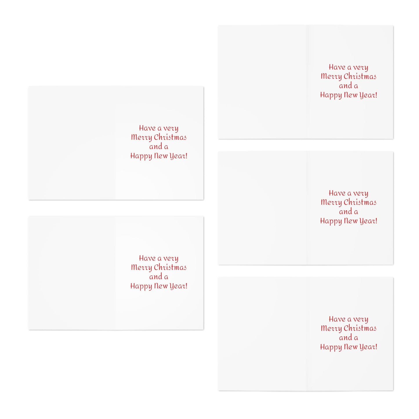 Merry Christmas Balls Greeting Cards (5-Pack) - Blue Cava