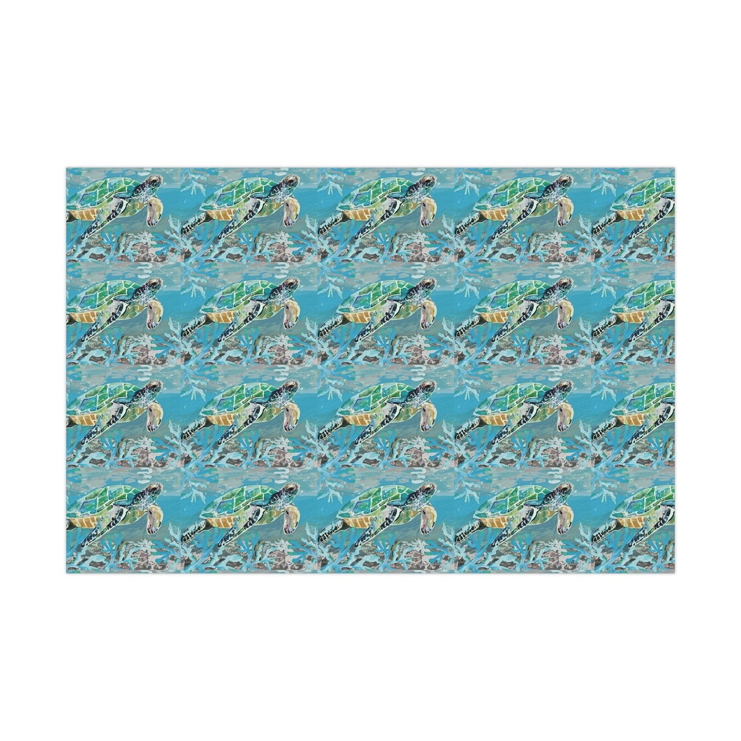 OKI Sea Turtle Gift Wrapping Papers - Blue Cava