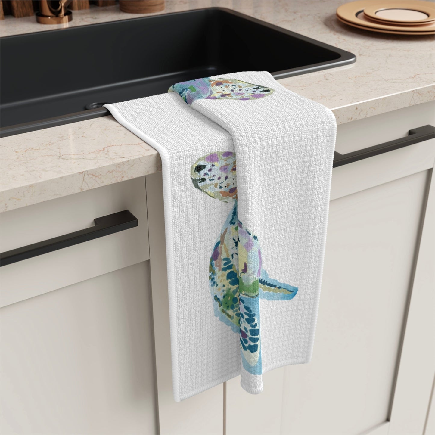 “Ranger” Sea Turtle Microfiber Tea Towel - Blue Cava