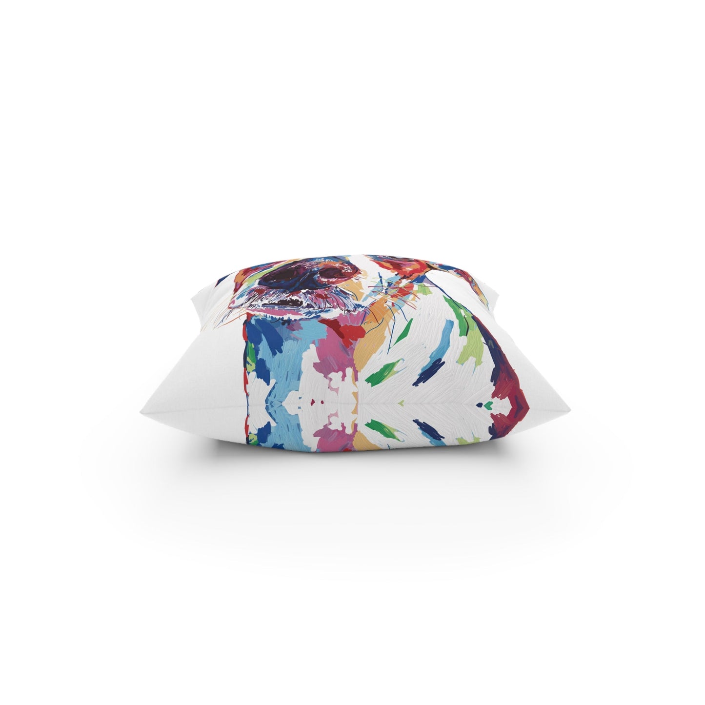 “Skipper” Colorful Dog Broadcloth Pillow - Blue Cava