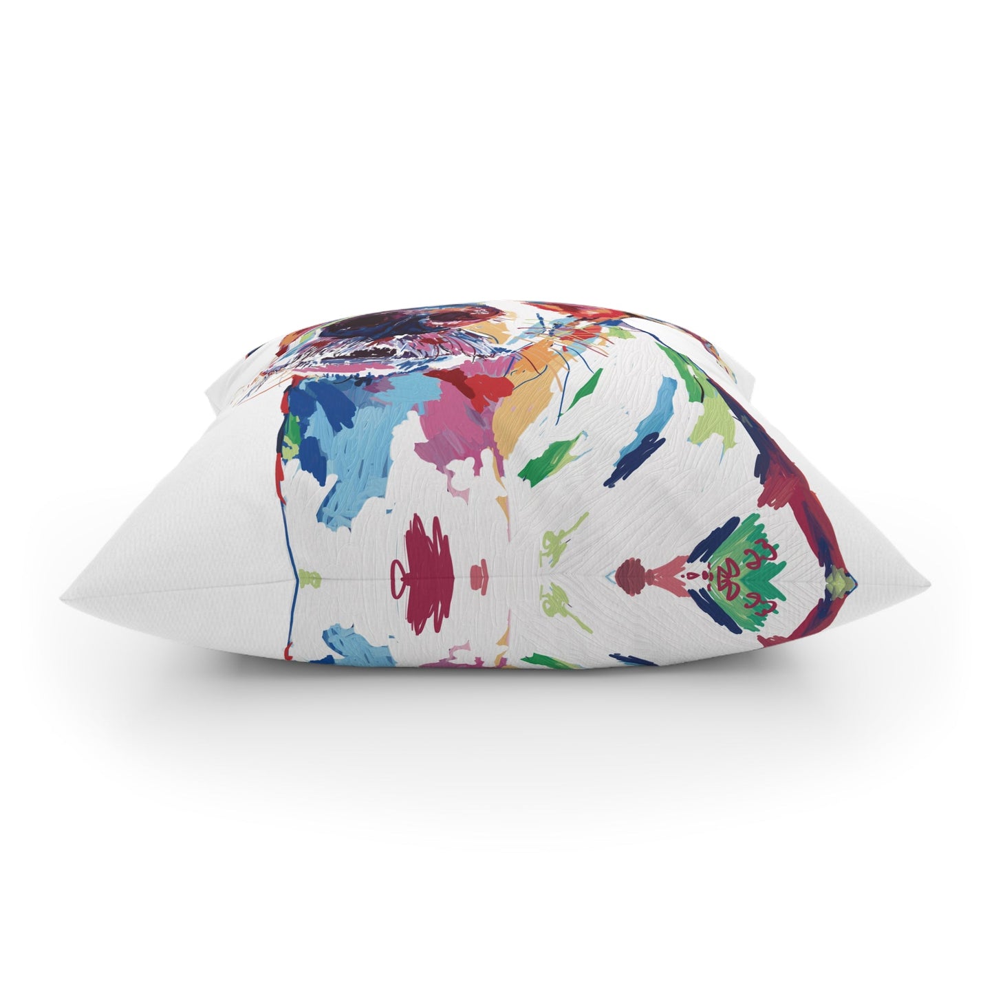 “Skipper” Colorful Dog Broadcloth Pillow - Blue Cava