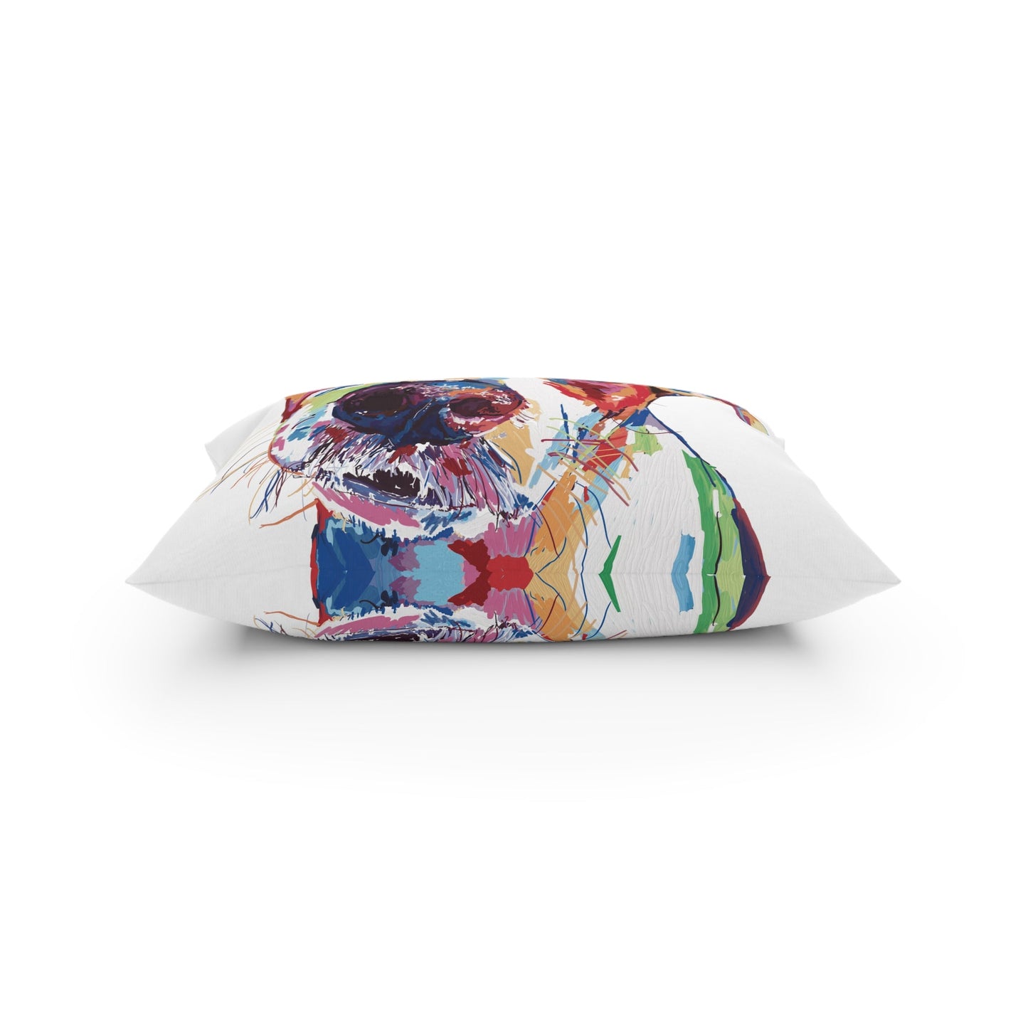 “Skipper” Colorful Dog Broadcloth Pillow - Blue Cava