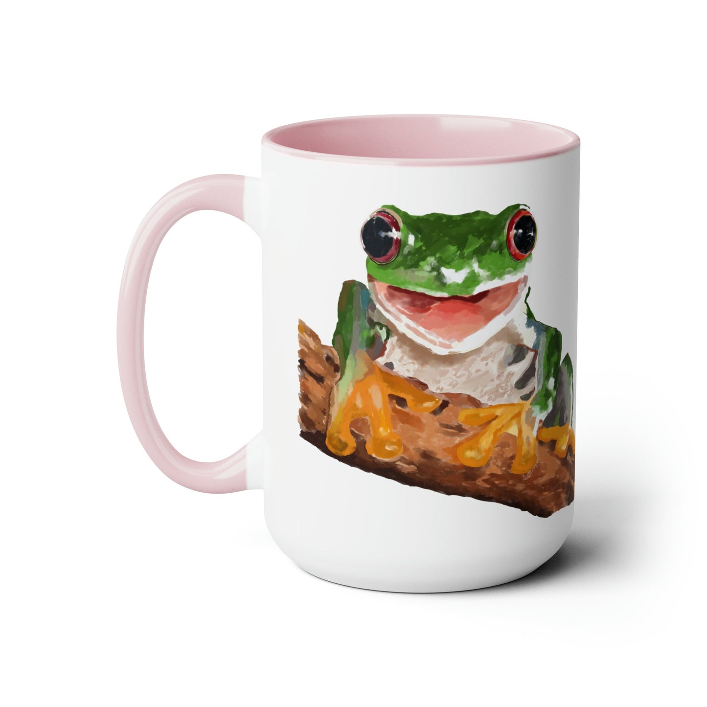 “Skylar” Frog Two-Tone Coffee Mugs, 15oz (multiple colors) - Blue Cava