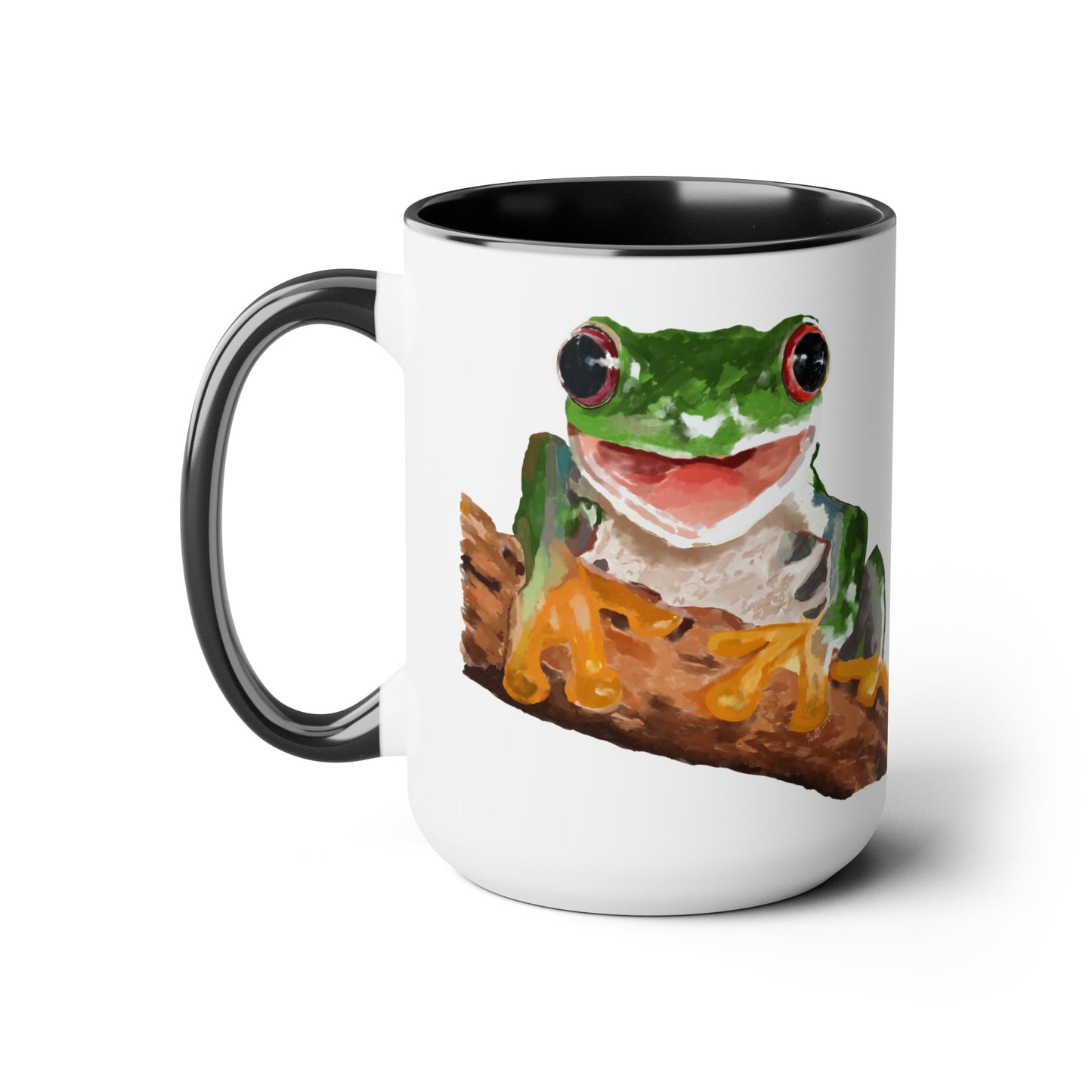 “Skylar” Frog Two-Tone Coffee Mugs, 15oz (multiple colors) - Blue Cava