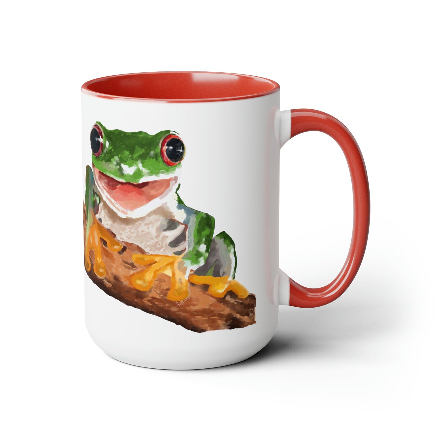 “Skylar” Frog Two-Tone Coffee Mugs, 15oz (multiple colors) - Blue Cava
