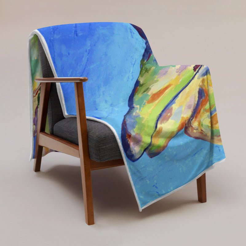 “Splash” Dauphin Throw Blanket - Blue Cava