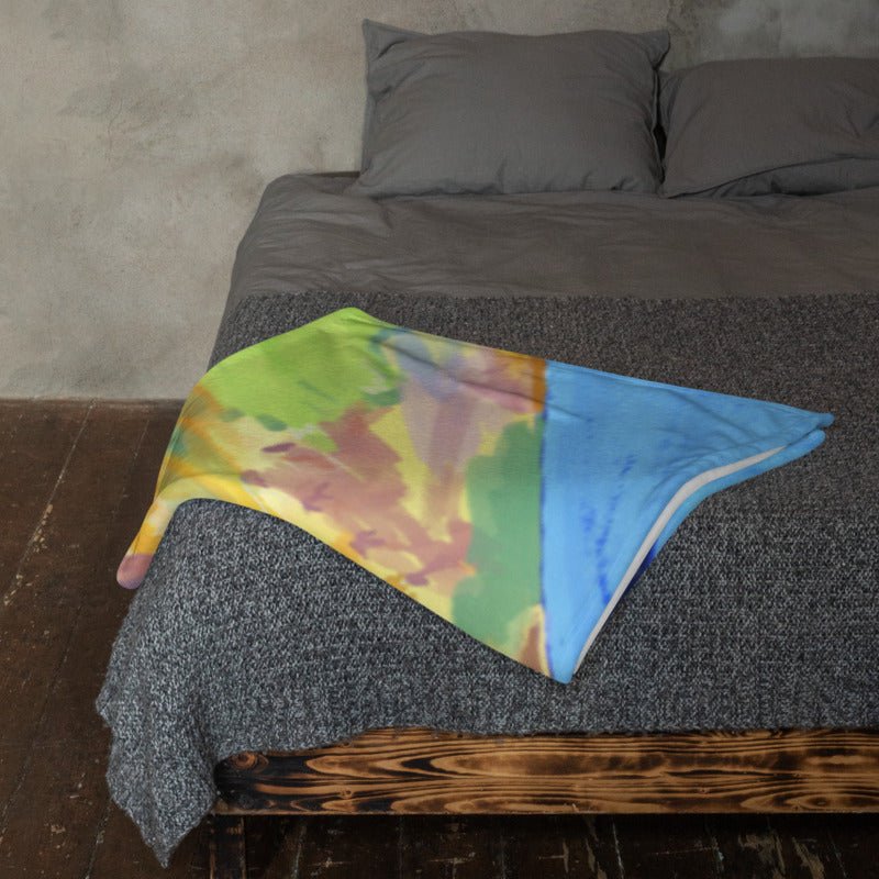 “Splash” Dauphin Throw Blanket - Blue Cava