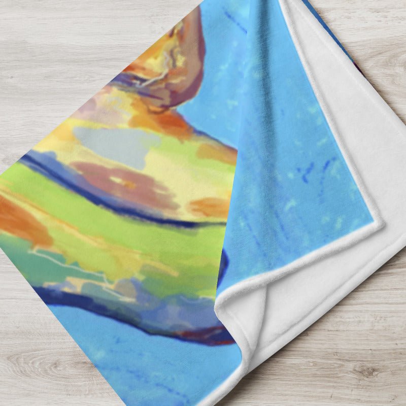 “Splash” Dauphin Throw Blanket - Blue Cava