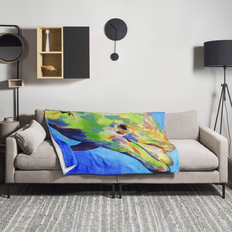 “Splash” Dauphin Throw Blanket - Blue Cava