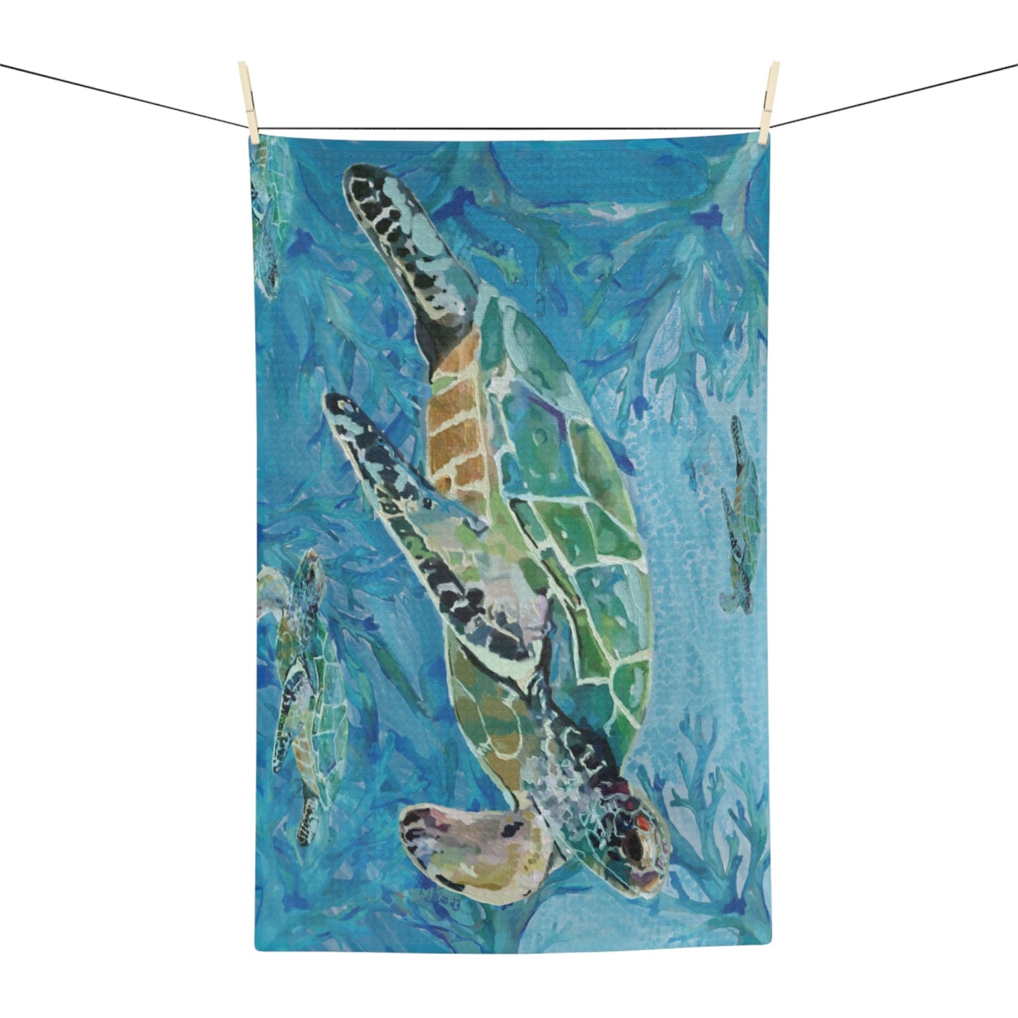 Underwater Microfiber Waffle Towel - Blue Cava