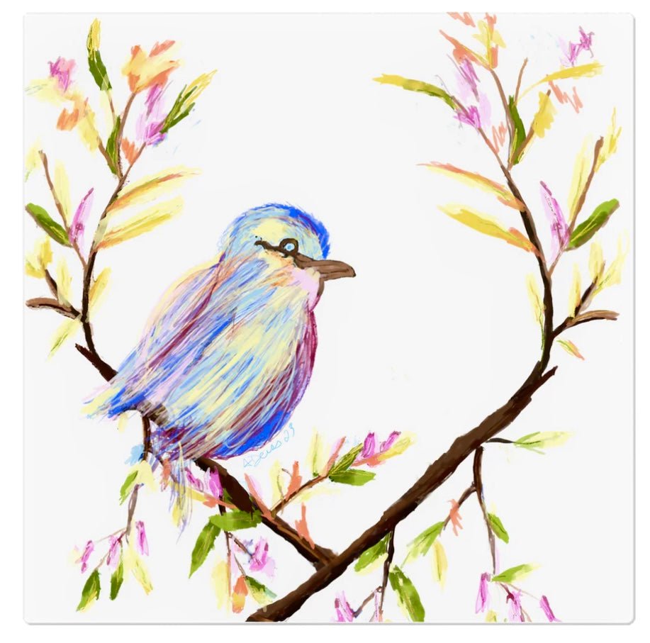 Watercolor Bird Cloth Napkins (2PK) - Blue Cava