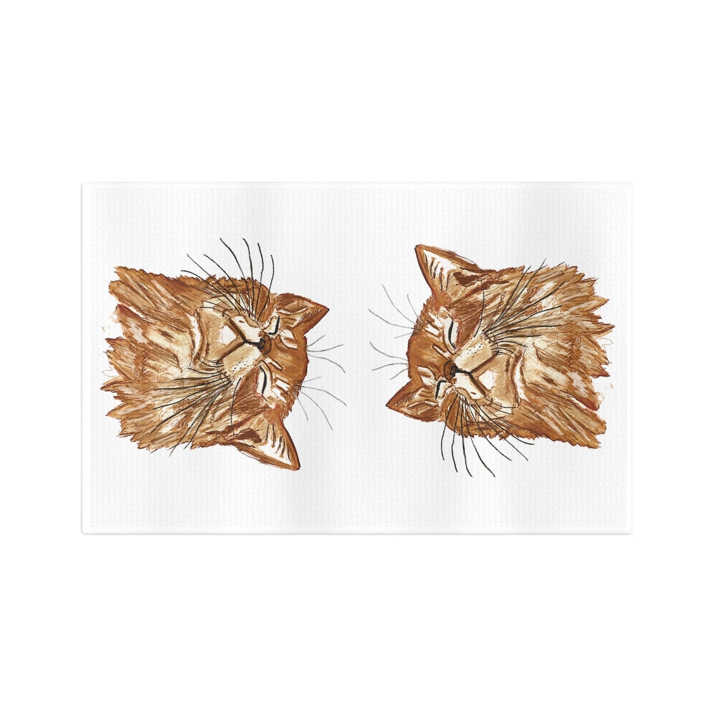Watercolor Cat Microfiber Tea Towel - Blue Cava